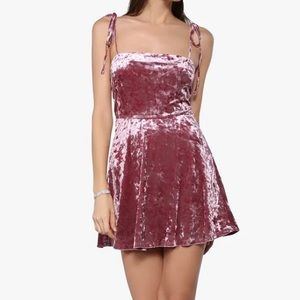 Pink Rose Velvet Crushed Dress